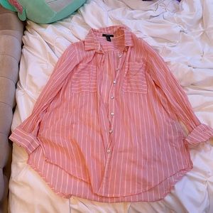 Pink stripes button down blouse-medium